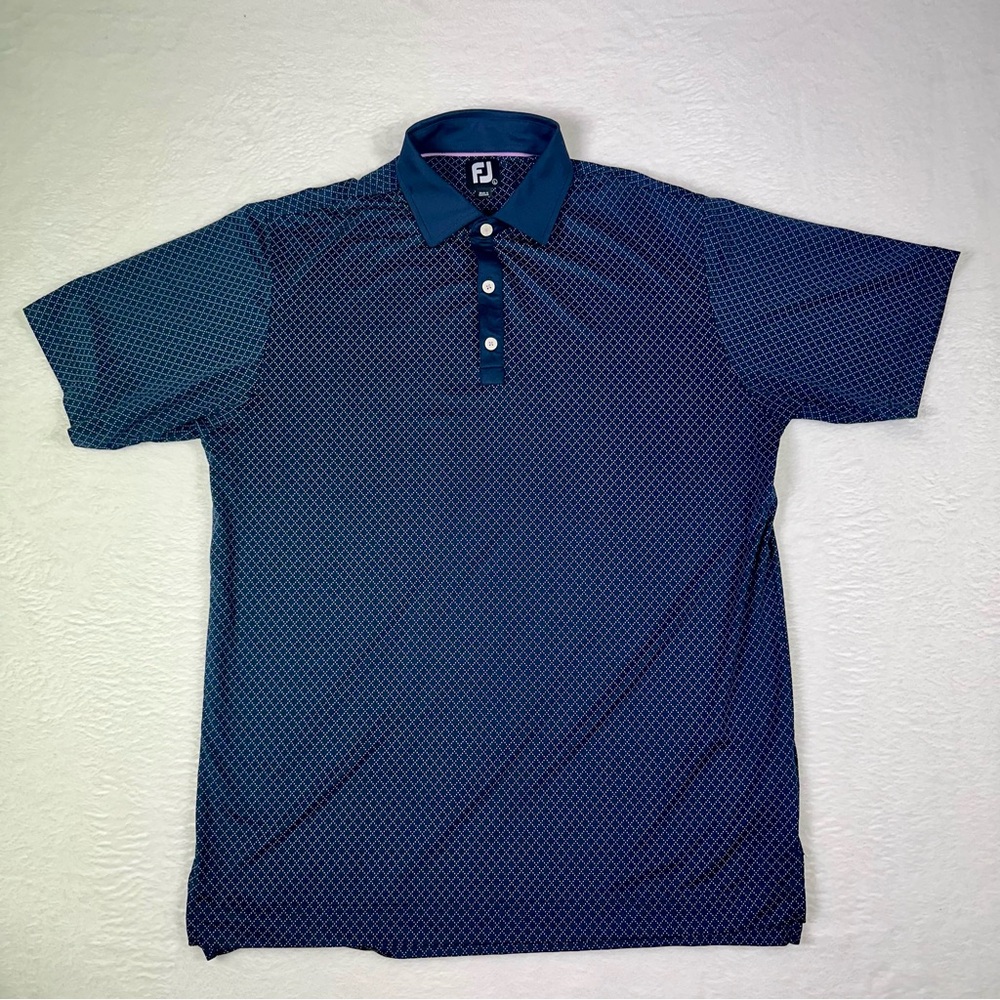 FootJoy Navy Patterned Polo Shirt
